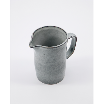 Pitcher, hdrustic, gray; blue