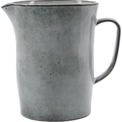 Pitcher, hdrustic, gray; blue