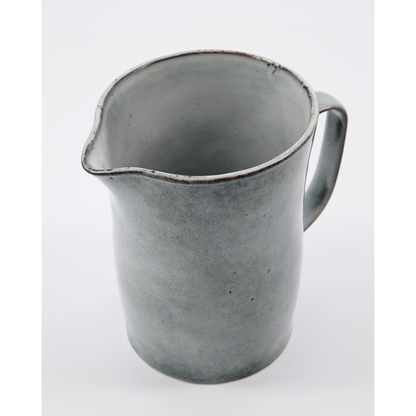 Pitcher, hdrustic, gray; blue