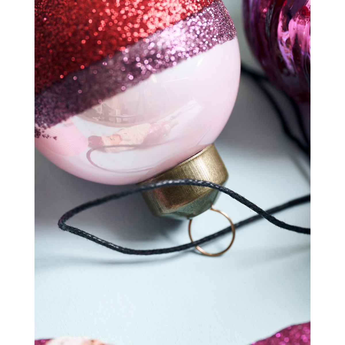 Christmas decorations, hdstrip, pink; red