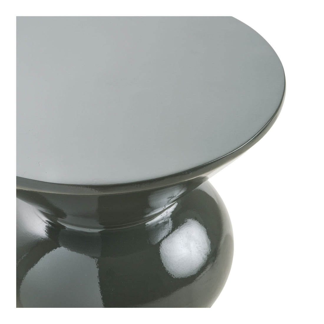 Rosolina Corner Table - Corner Table, Glass Fiber, Green Ø34x41 cm