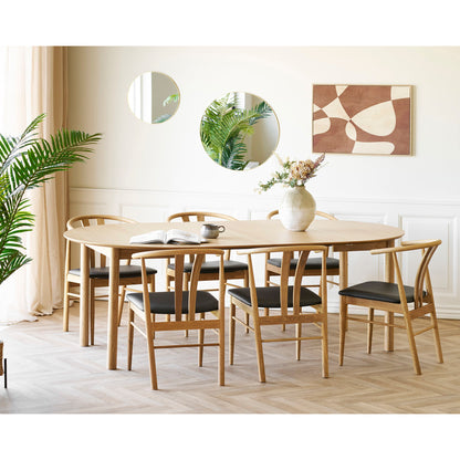 Bundaberg Dining Table - Dining Table, Oak Fines, incl. Additional plates Ø120x120-170-220x75 cm