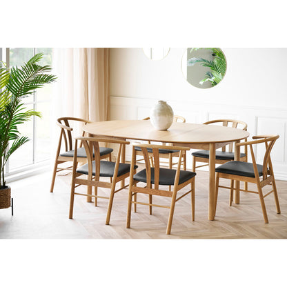 Bundaberg Dining Table - Dining Table, Oak Fines, incl. Additional plates Ø120x120-170-220x75 cm