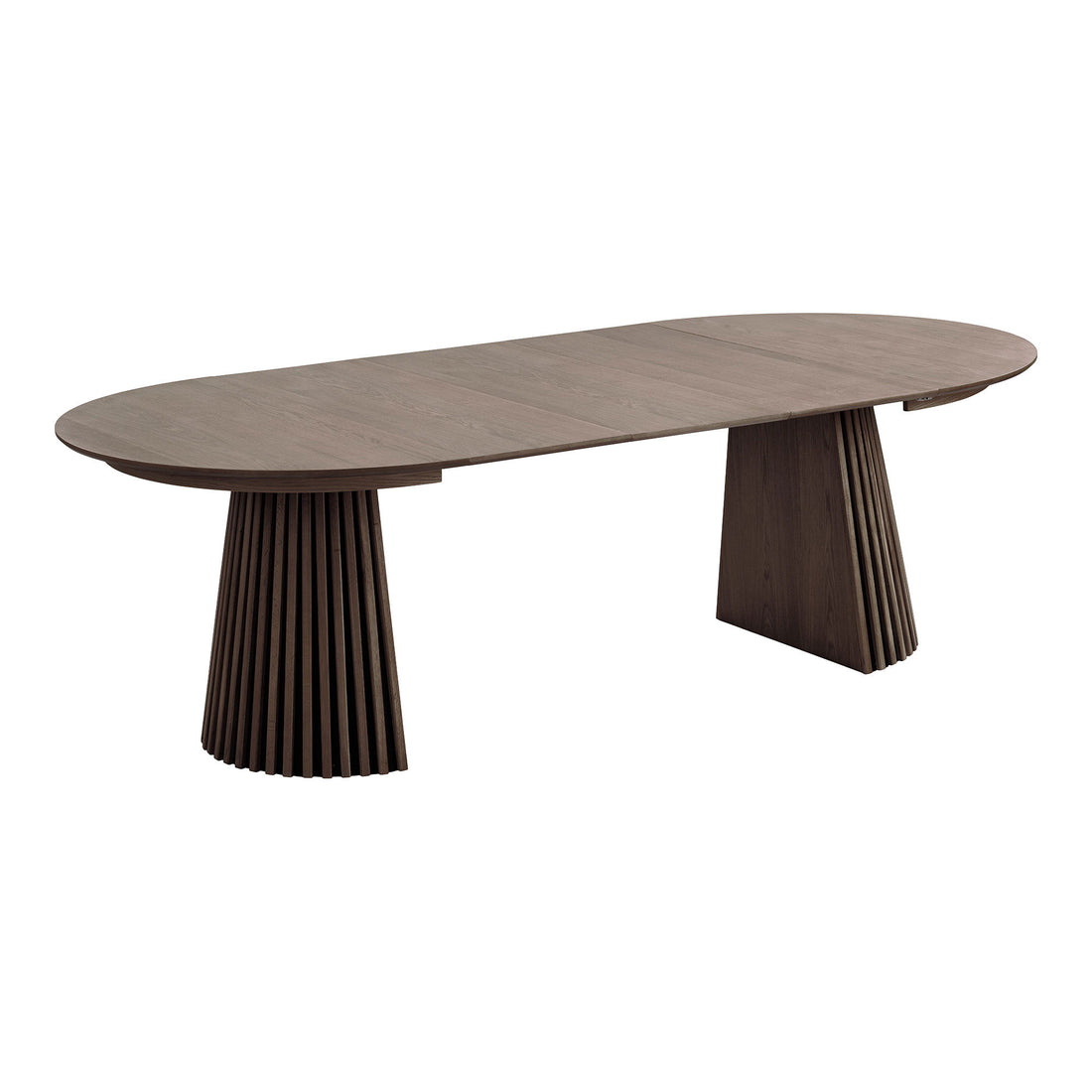 Osaka Dining table - Dining table, oak veneer, smoked, incl. three additional plates ø120x120-160-200-240x75 cm