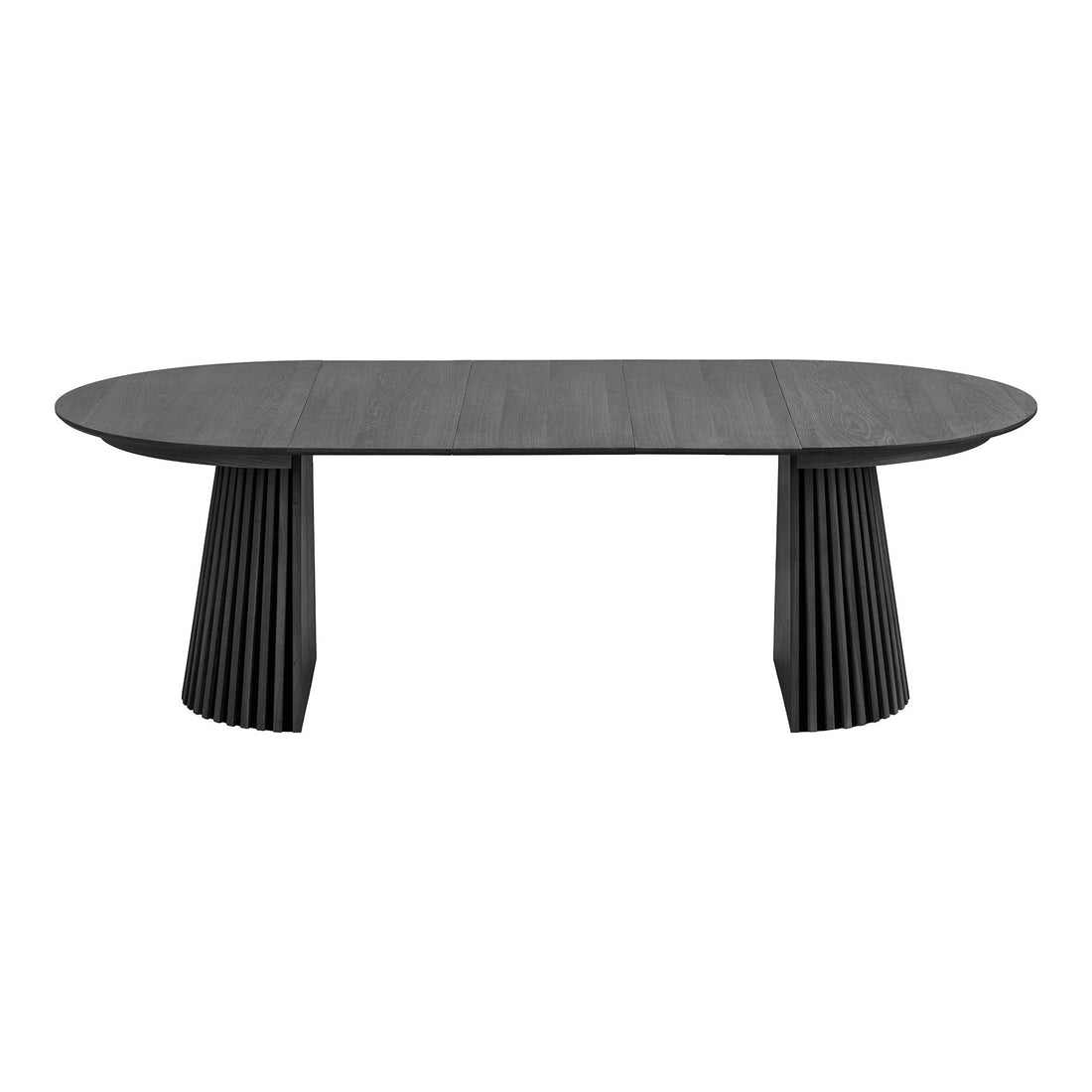 Osaka Dining table - Dining table, oak veneer, black, incl. three additional plates ø120x120-160-200-240x75 cm
