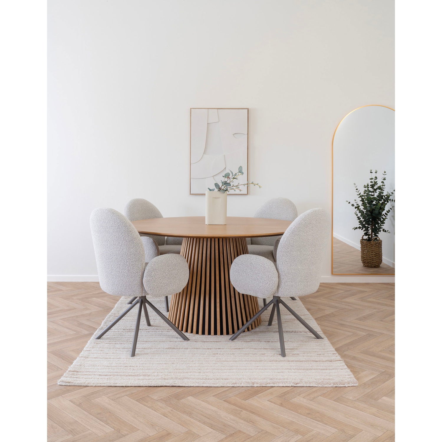 Osaka Dining Table - Dining Table, Egefins, Nature Ø140x75 cm