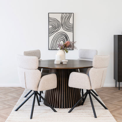 Osaka Dining Table - Dining Table, Egefins, Smoked Ø140x75 cm