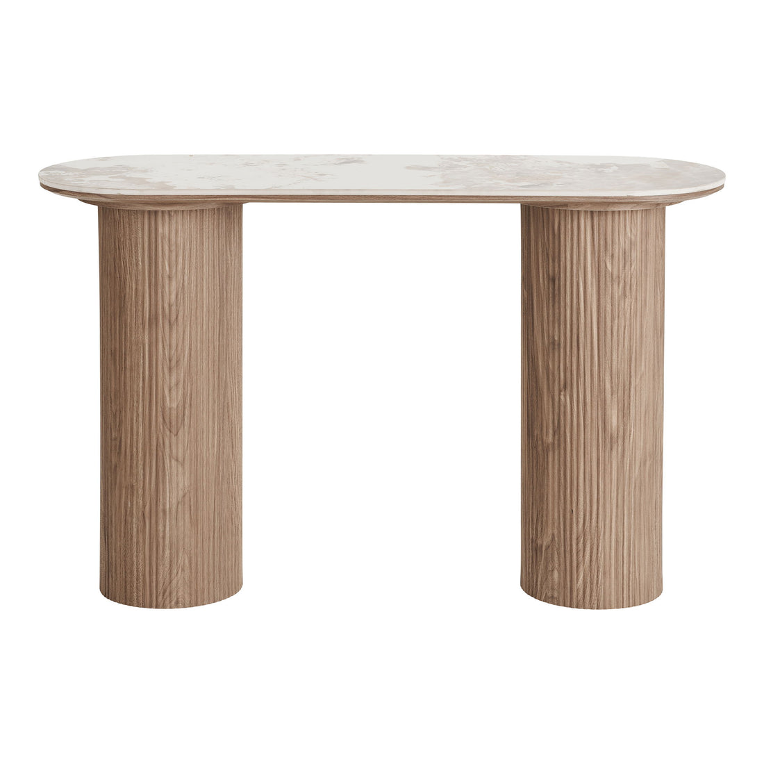 Athens Console table - Console table, ceramic table top, white, dark brown 40x120x78 cm