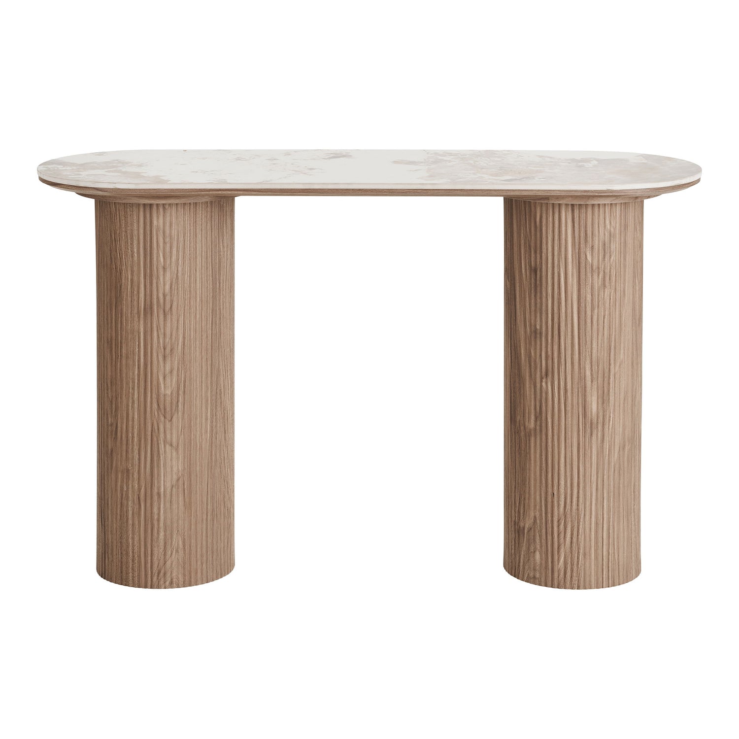 Athens Console table - Console table, ceramic table top, white, dark brown 40x120x78 cm