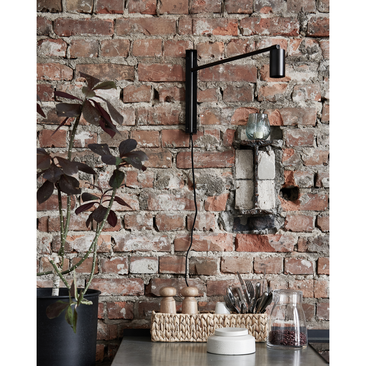 Wall lamp, hdnorm, black antique