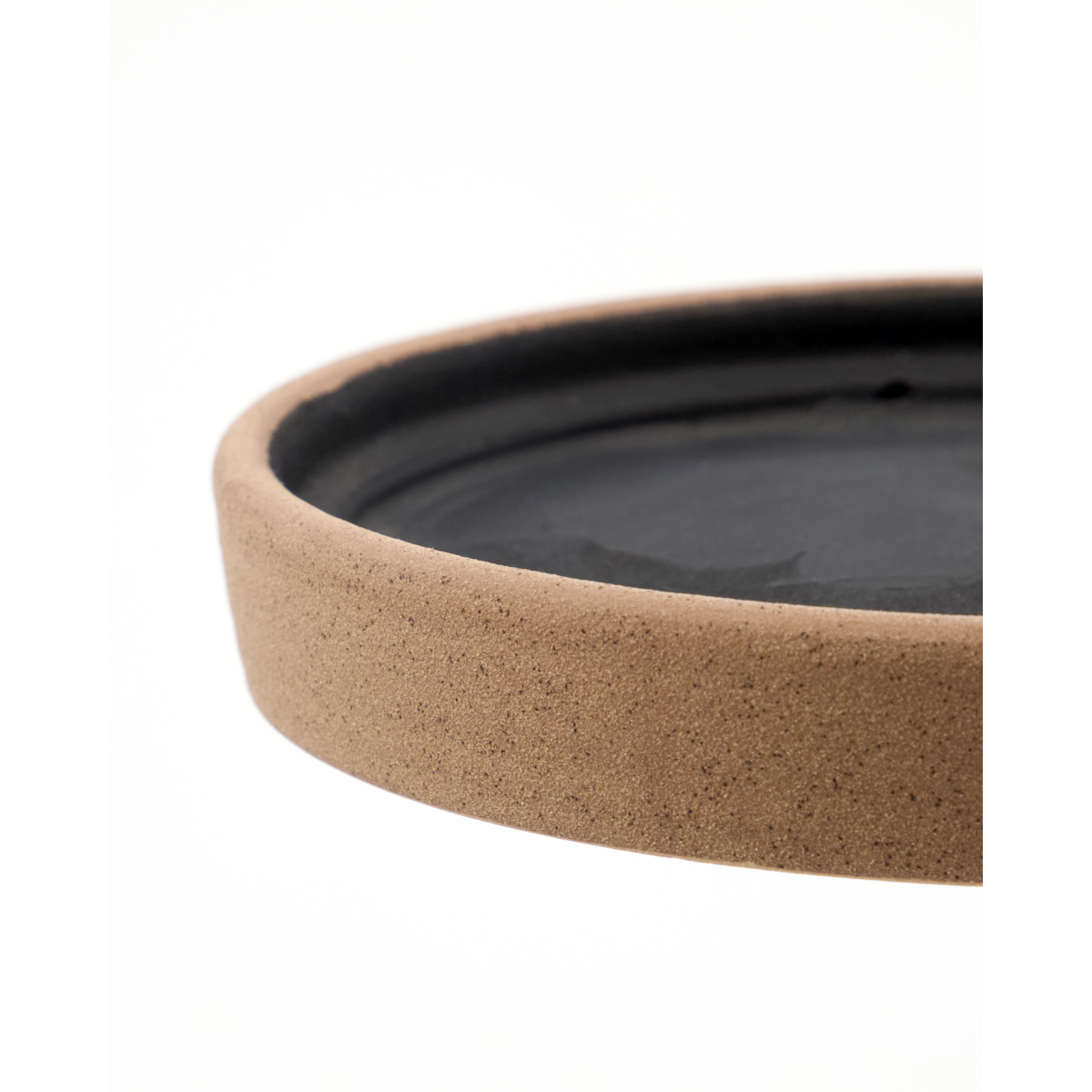 Herbal pot with saucer, hdastu, black; natural