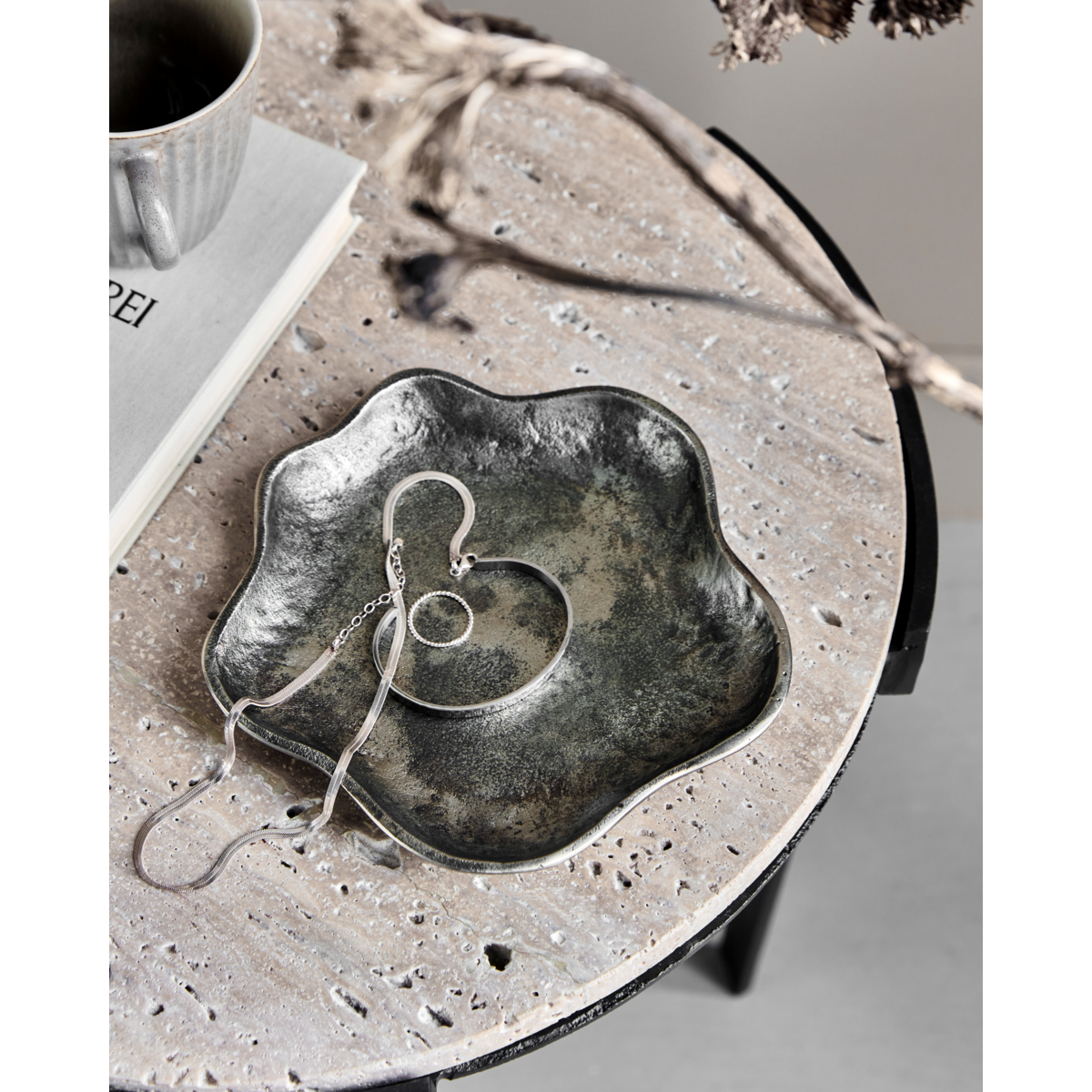Tray, hdtalas, antique brass finish