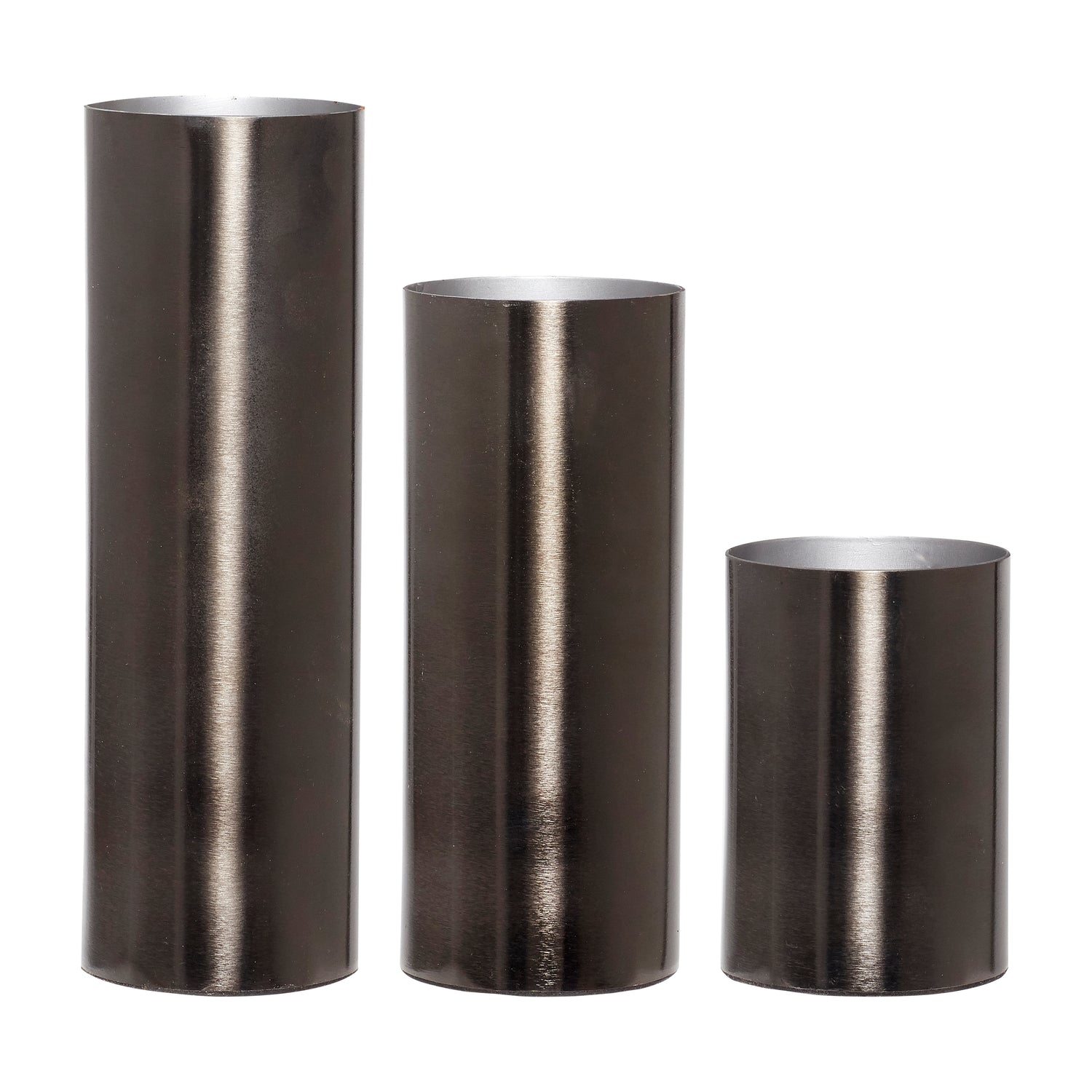 Gleaming Vase Gray (set of 3) - ø7xh10, ø7xh16, ø7xh20cm