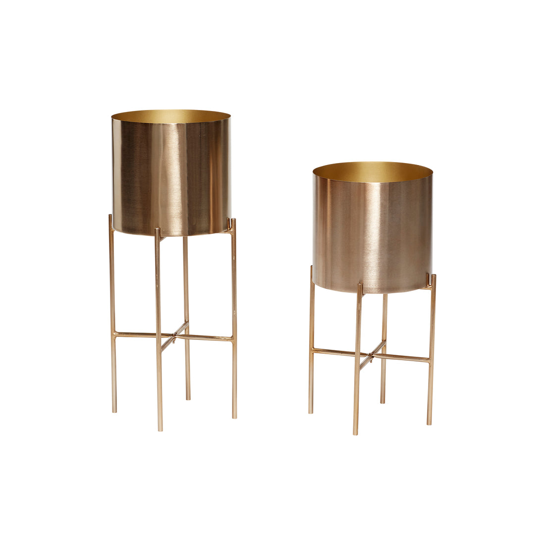Airy pot brass color (set of 2) - Ø25XH45, Ø25XH55CM