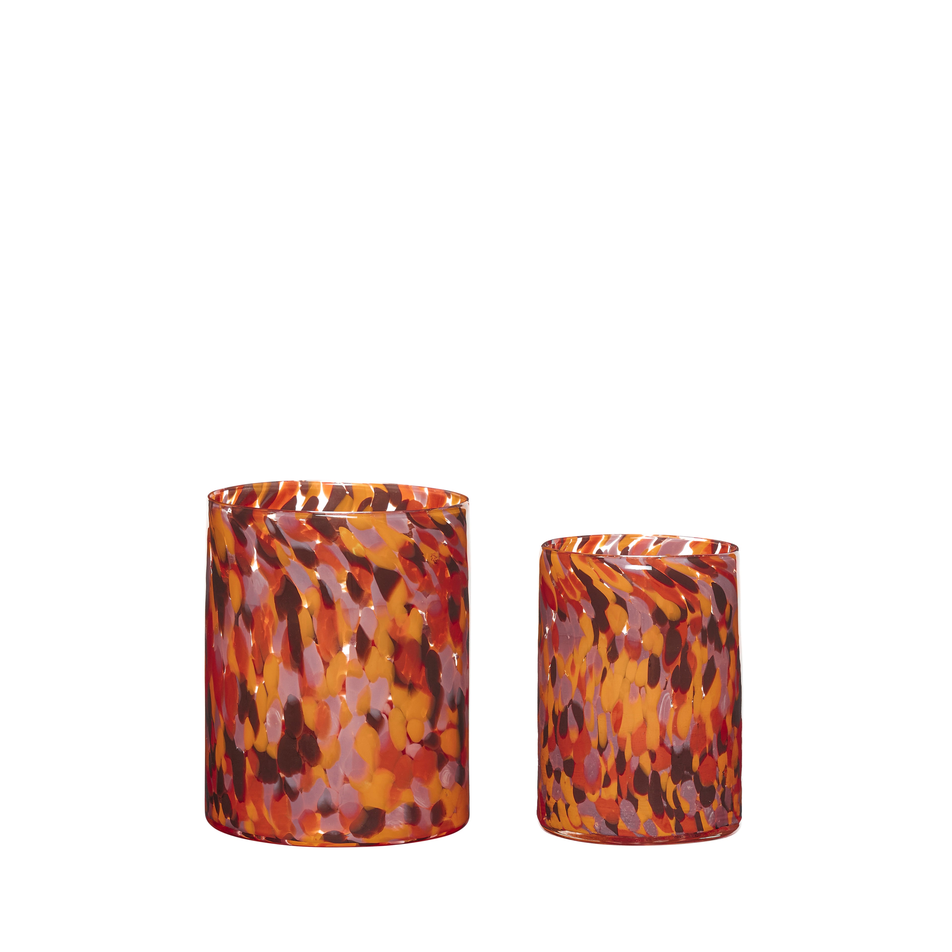 Luce Candlestick Orange (set of 2) - ø13xh18, ø16xh20cm