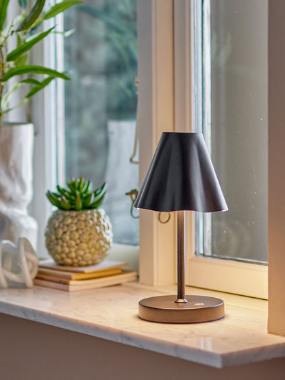 Bloomingville lianna portable lamp, rechargeable, black, metal