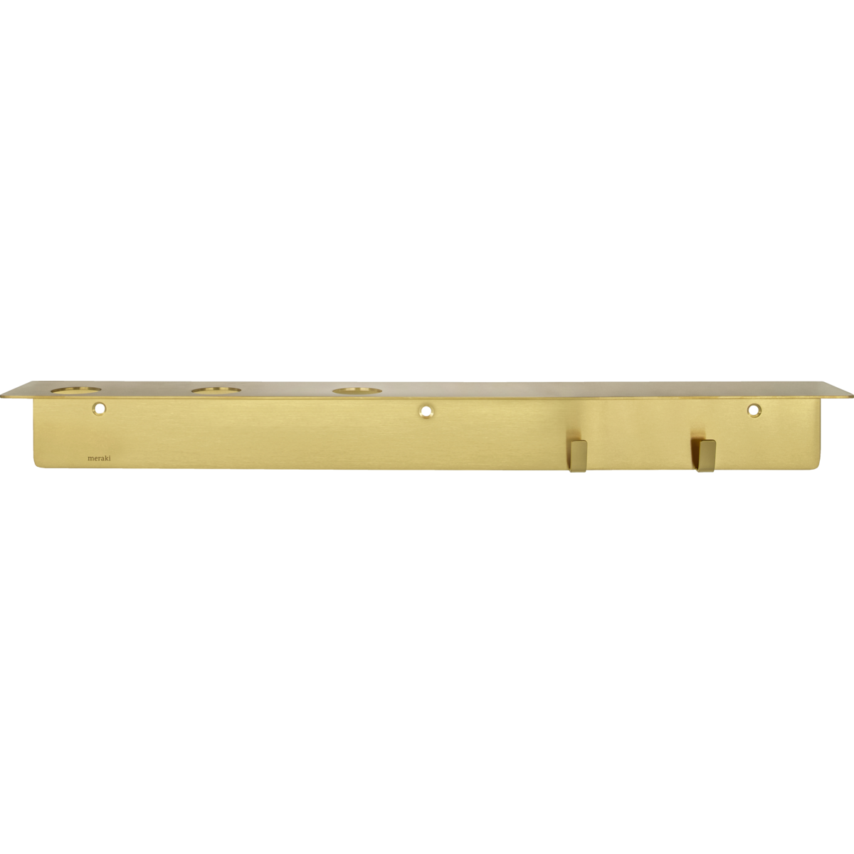 Bottle suspension with hooks, brushed brass finish