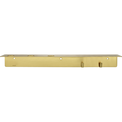 Bottle suspension with hooks, brushed brass finish
