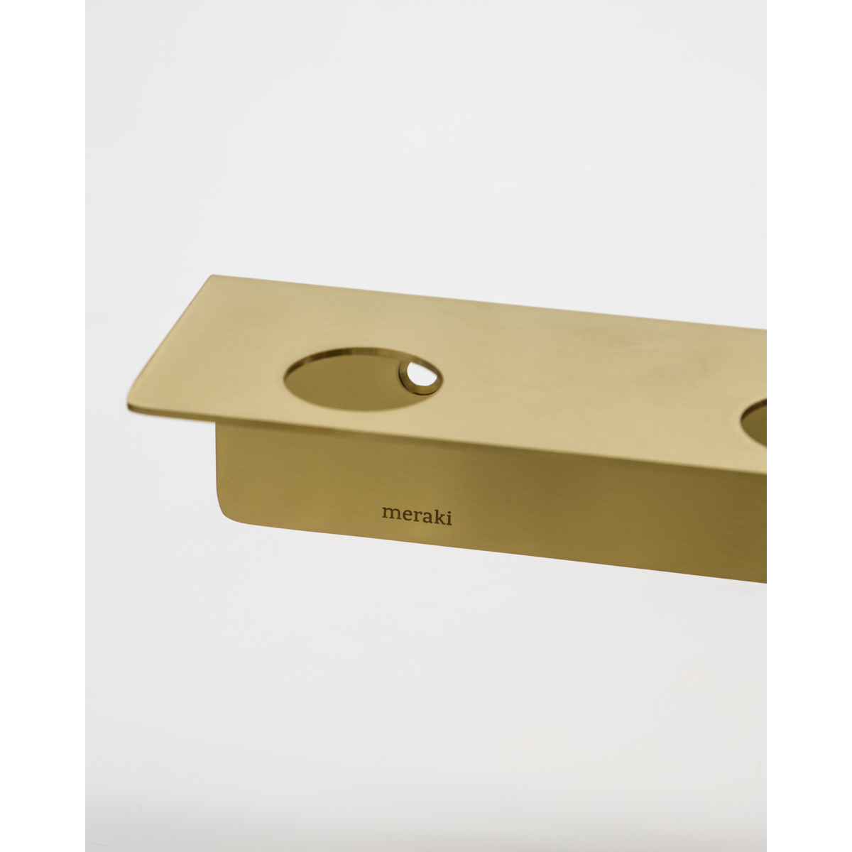 Bottle suspension with hooks, brushed brass finish