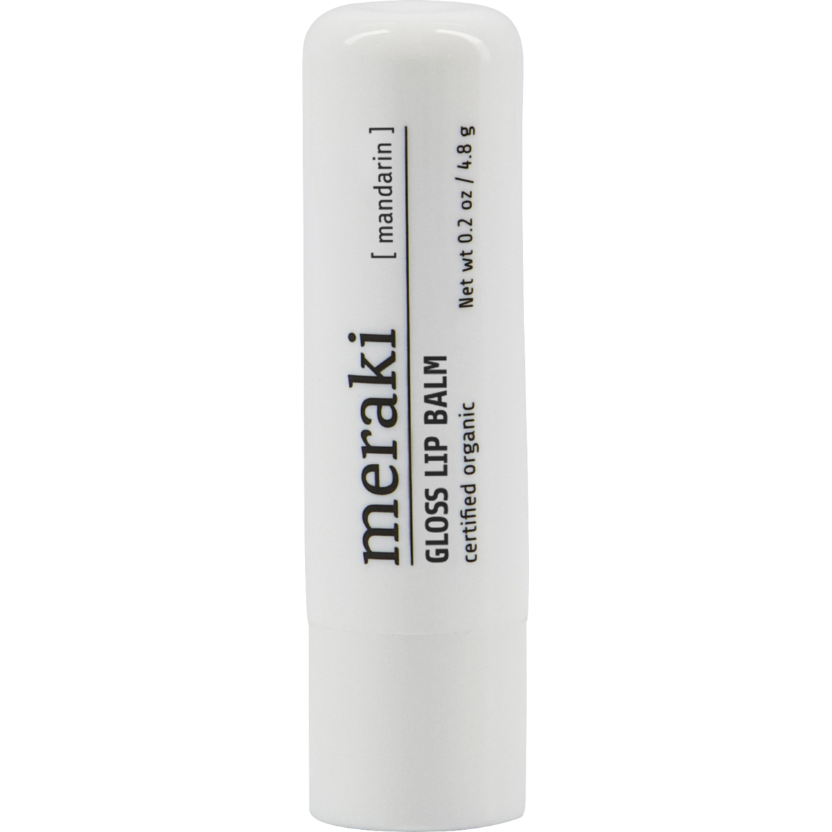 Lip balm with gloss, mandarin, white