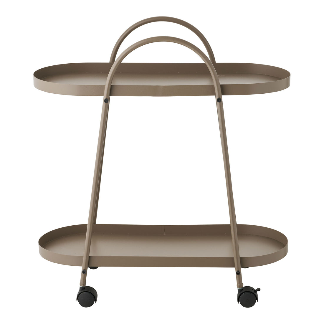 Empoli bar trolley - bar trolley, 2 shelves, steel, brown 27.5x60x64 cm