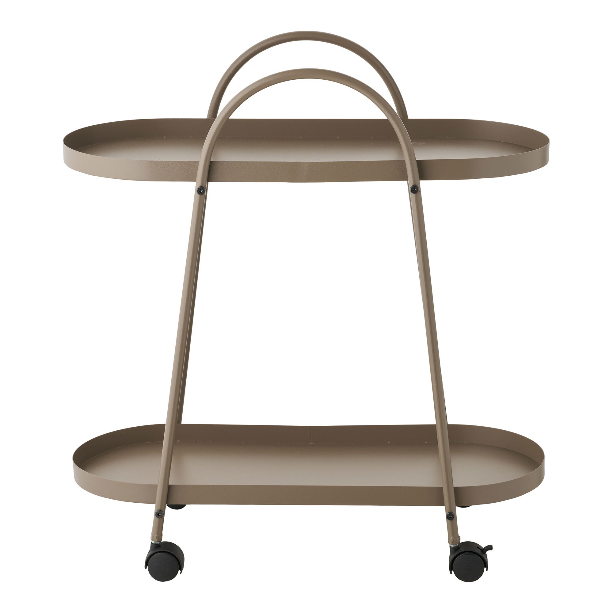 Empoli bar trolley - bar trolley, 2 shelves, steel, brown 27.5x60x64 cm