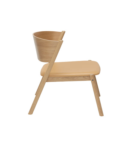 Oblique lounge chair seat nature - 64x64xh75cm