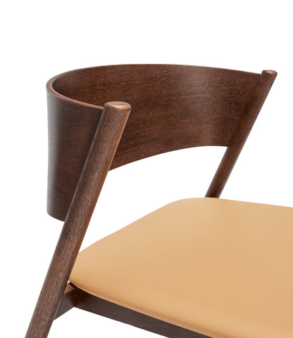 Oblique lounge chair seat dark brown - 64x64xh75cm