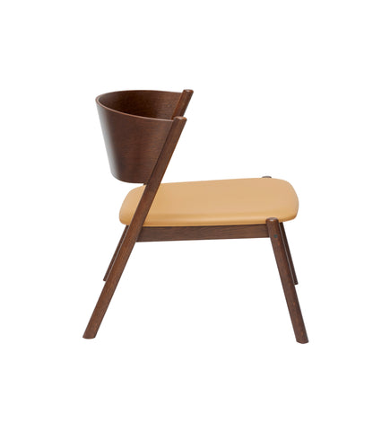 Oblique lounge chair seat dark brown - 64x64xh75cm