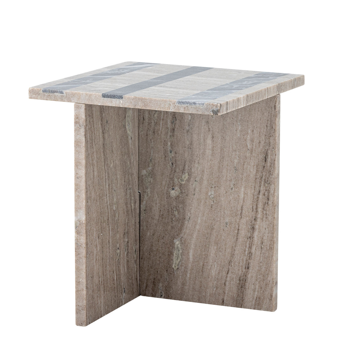 Bloomingville Clea side table, brown, marble
