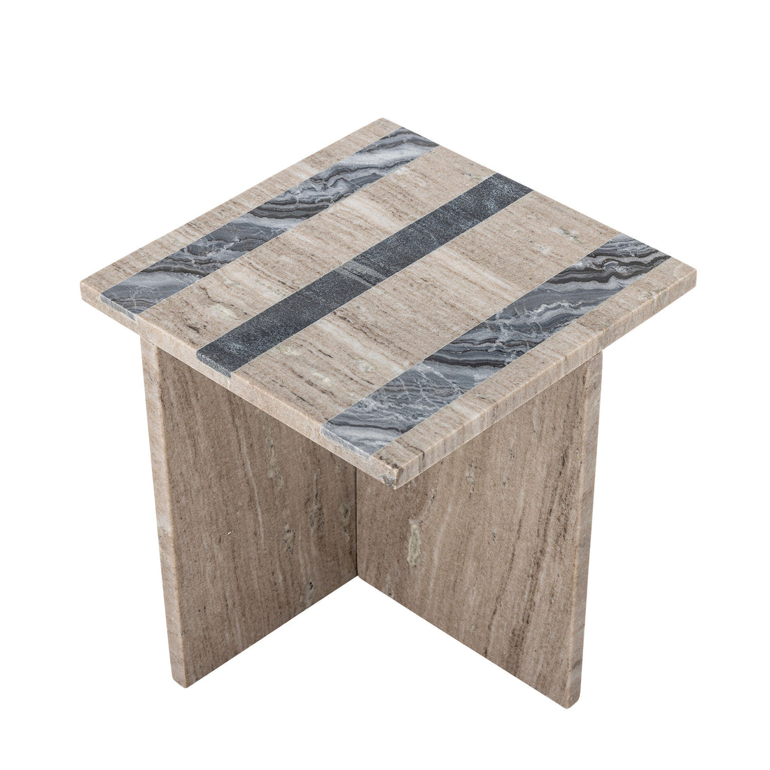 Bloomingville Clea side table, brown, marble