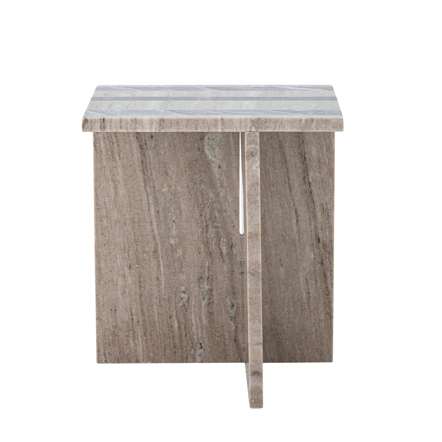 Bloomingville Clea side table, brown, marble