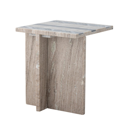Bloomingville Clea side table, brown, marble