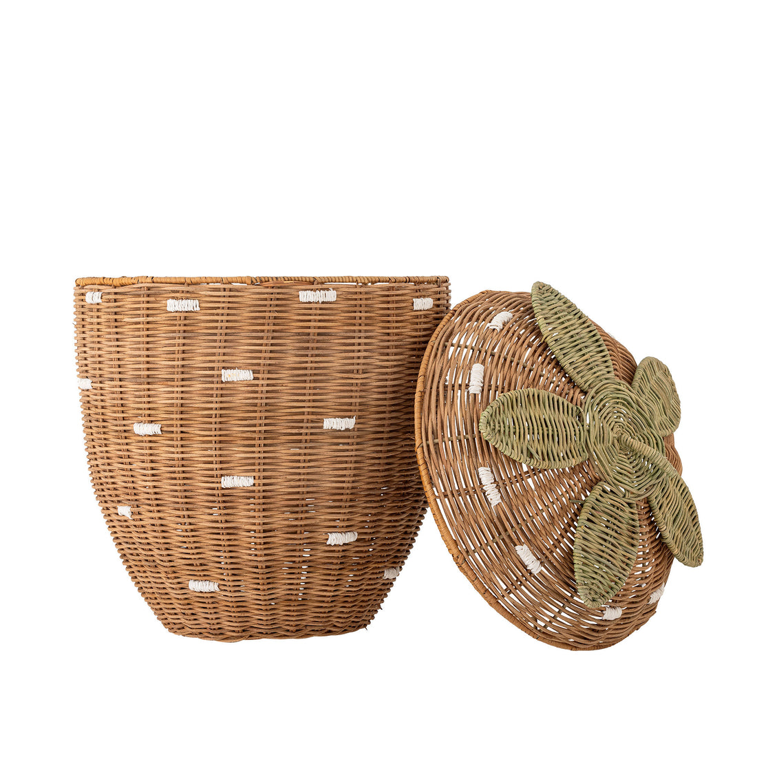 Bloomingville MINI Pelino Basket w/lid, Brown, Rattan