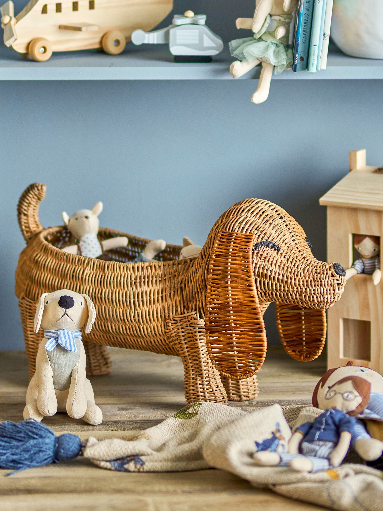 Bloomingville MINI Pallet Basket, Brown, Rattan