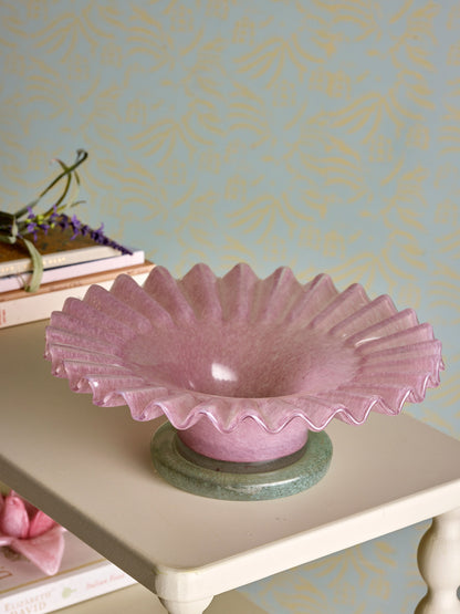 Bloomingville yarn bowl, pink, glass