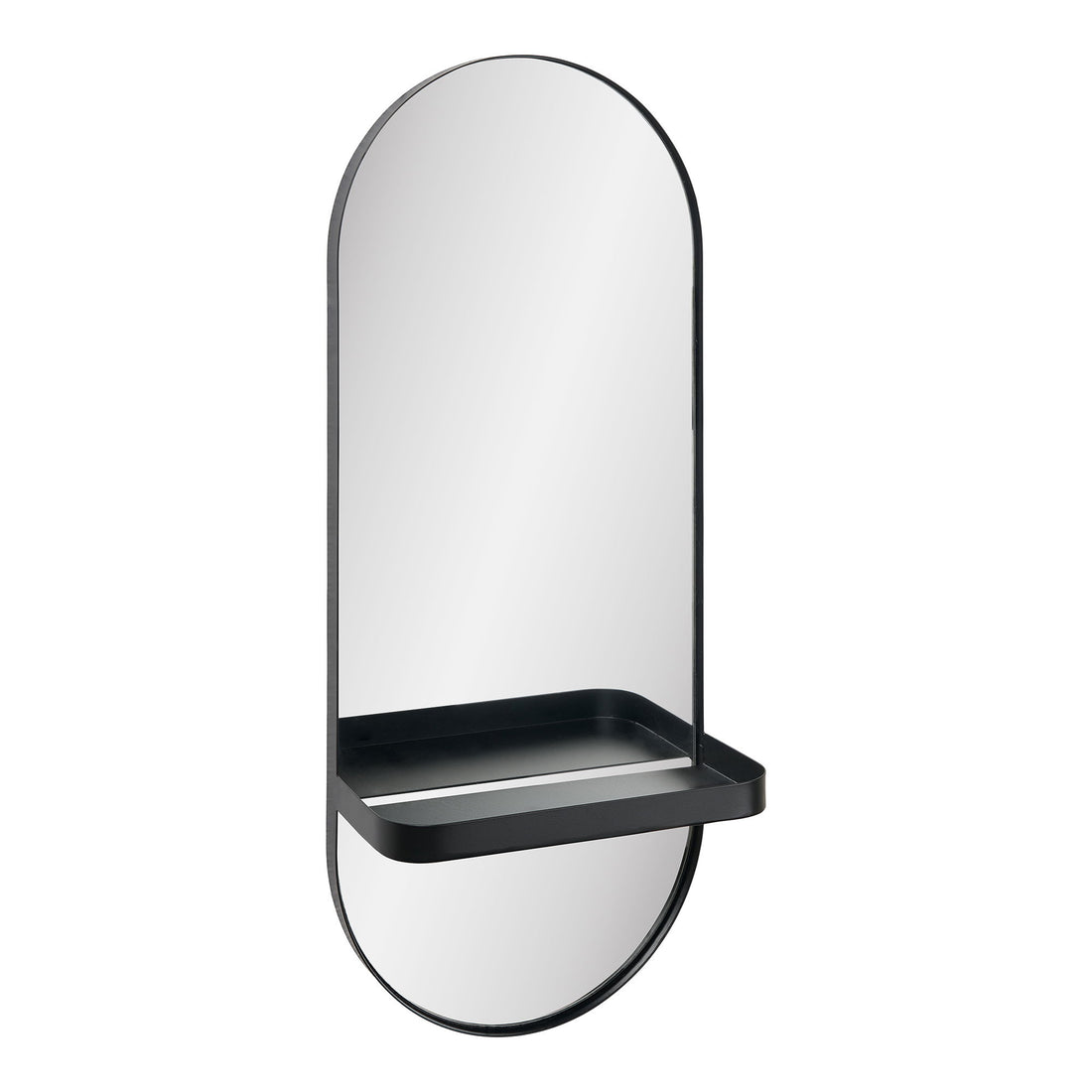 Olbia mirror - Olbia mirror, metal shelf, metal, black 25x12x60 cm