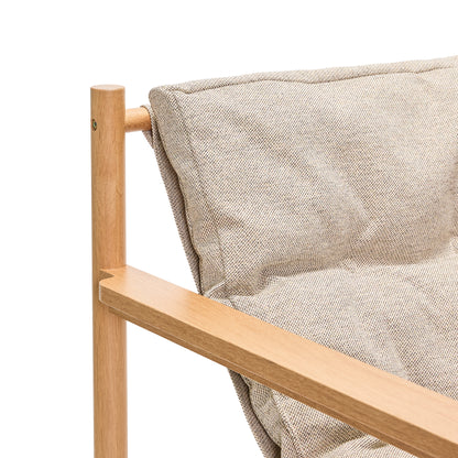 Heritage Armchair/Footstool Natural/Beige - 75x72xh82cm, 69x49xh43cm