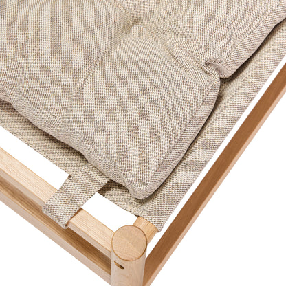 Heritage Armchair/Footstool Natural/Beige - 75x72xh82cm, 69x49xh43cm