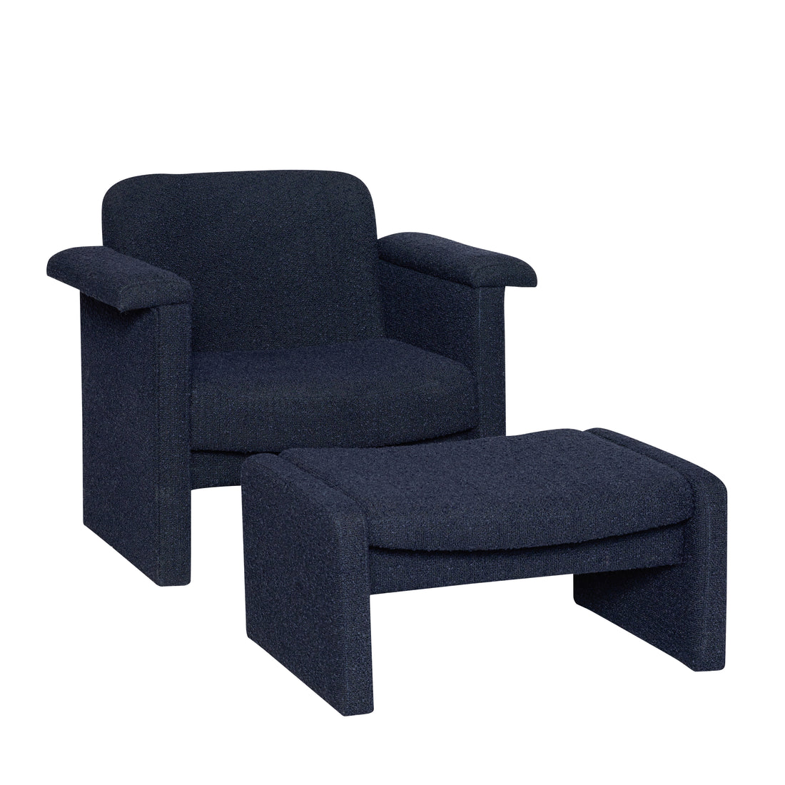Softy Lounge chair Dark blue (set of 2) - 96x73xh78cm, 76x55xh35cm