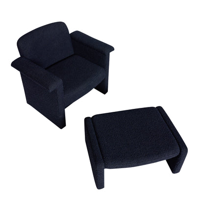 Softy Lounge chair Dark blue (set of 2) - 96x73xh78cm, 76x55xh35cm