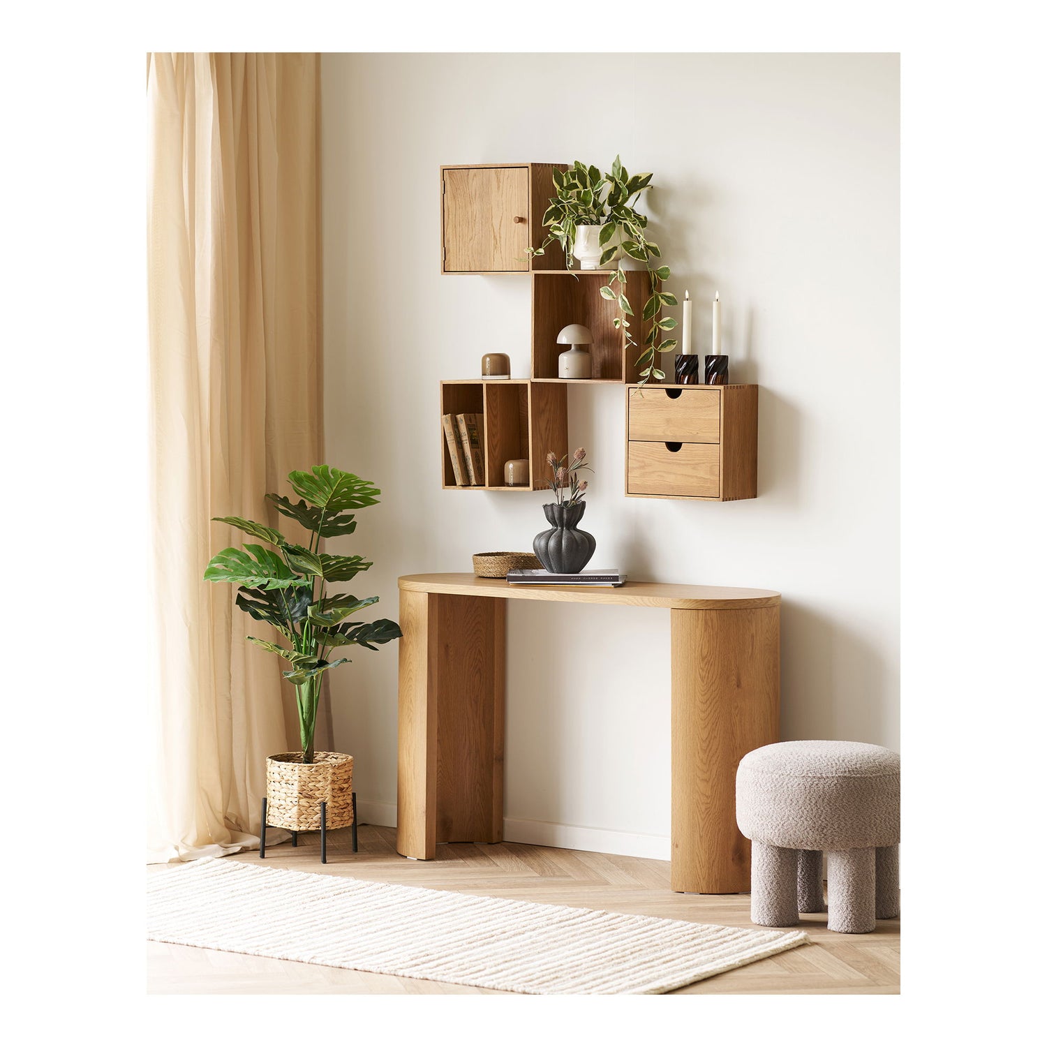 Townsville Wall shelf - Wall shelf, oak 18x30x30 cm