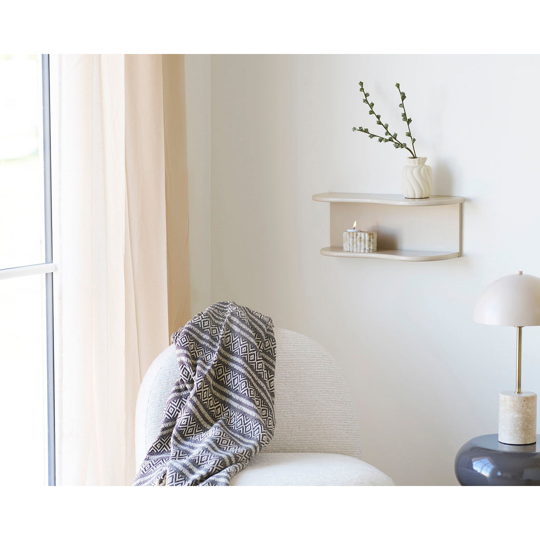 Botta Wall Shelf - Wall Shelf, Beige 44x17.5x18 cm