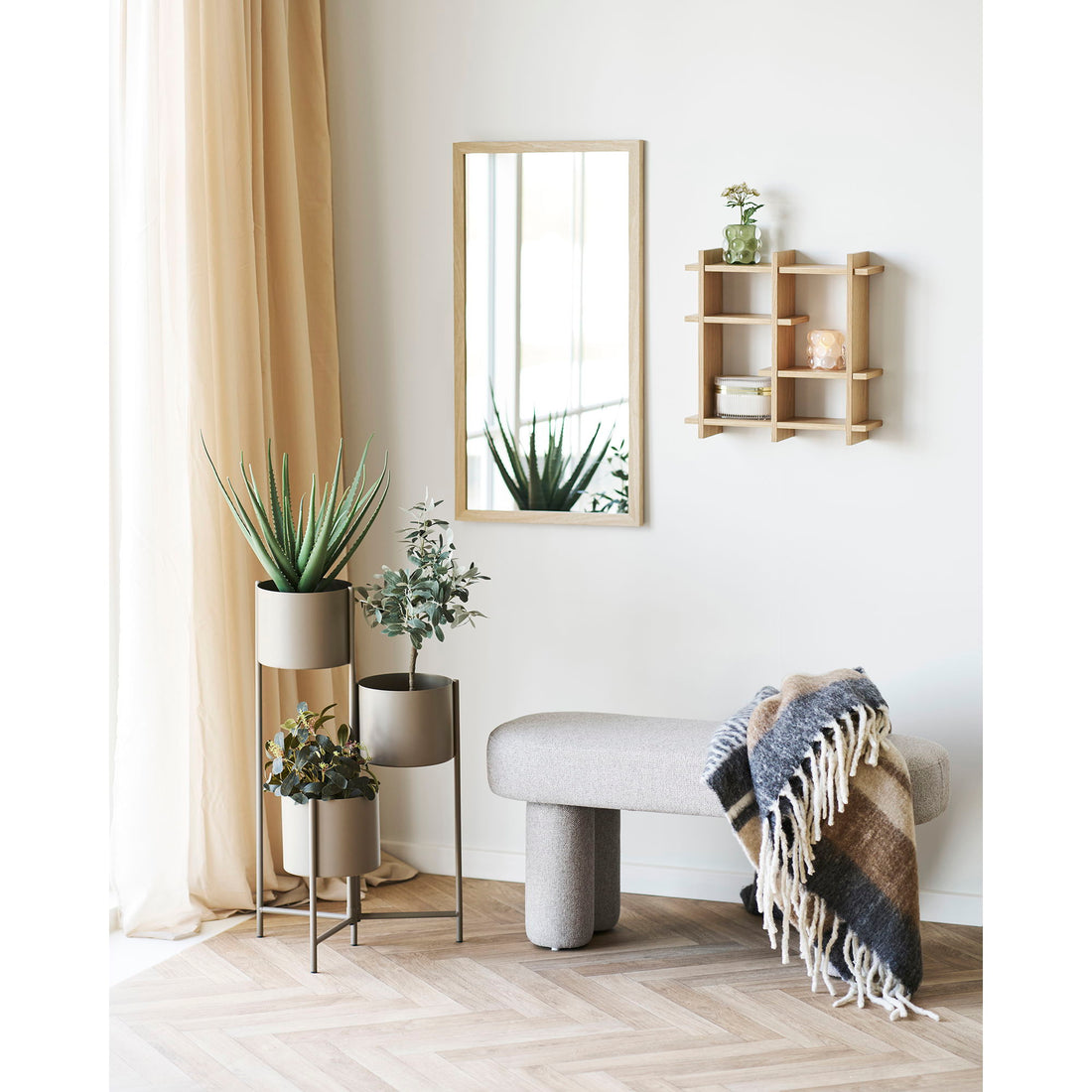 Olsberg wall shelf - wall shelf, oak veneer, nature 40x12x40 cm