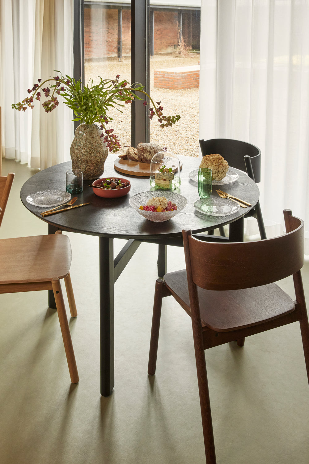 Oblique Dining Chair Brown - 55x51xh80cm