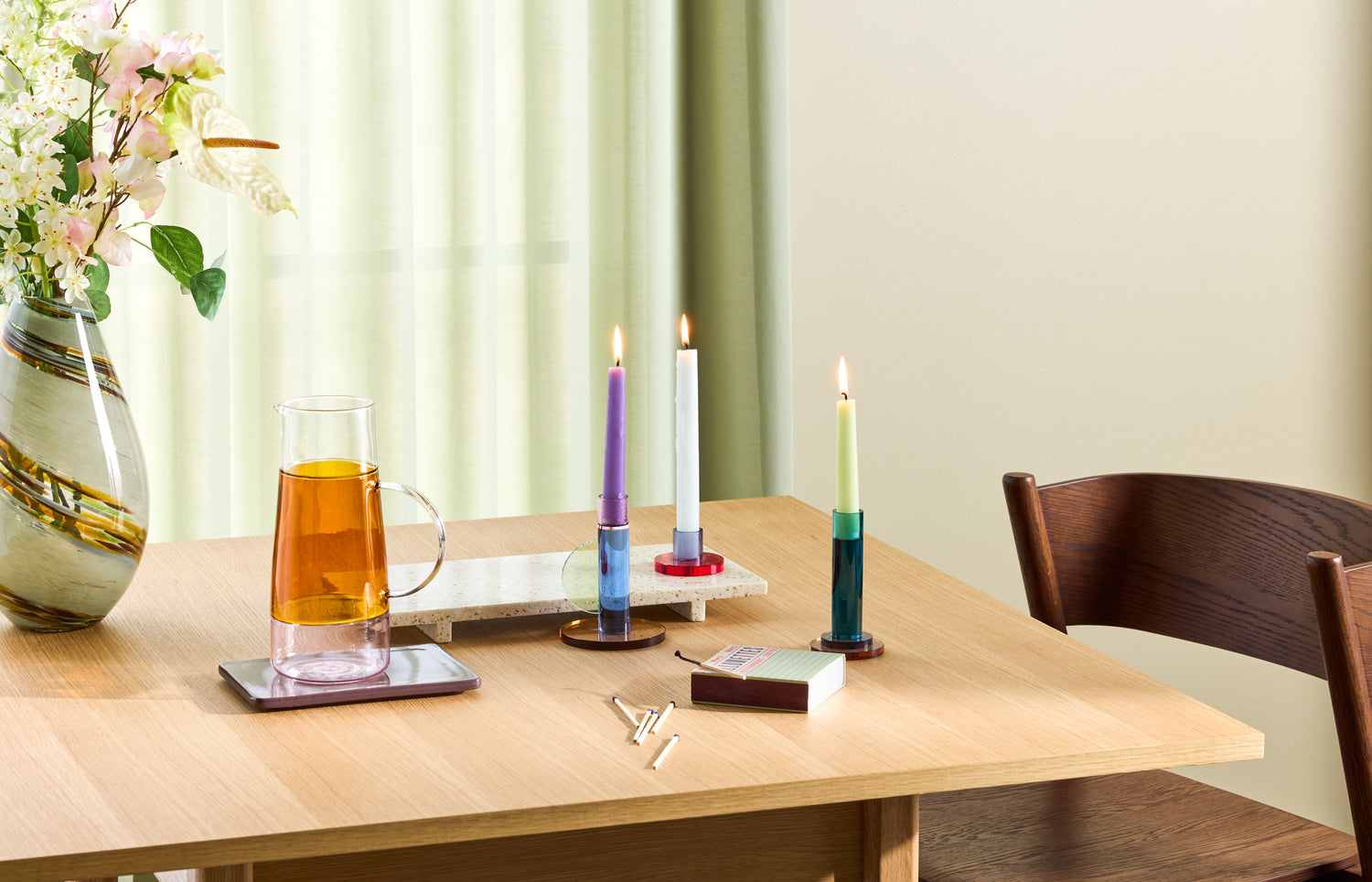 Oblique Dining Chair Brown - 55x51xh80cm