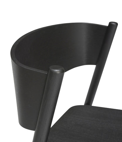 Oblique Dining Chair Black - 55x51xh80cm