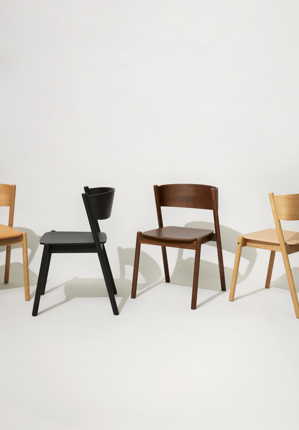 Oblique Dining Chair Black - 55x51xh80cm