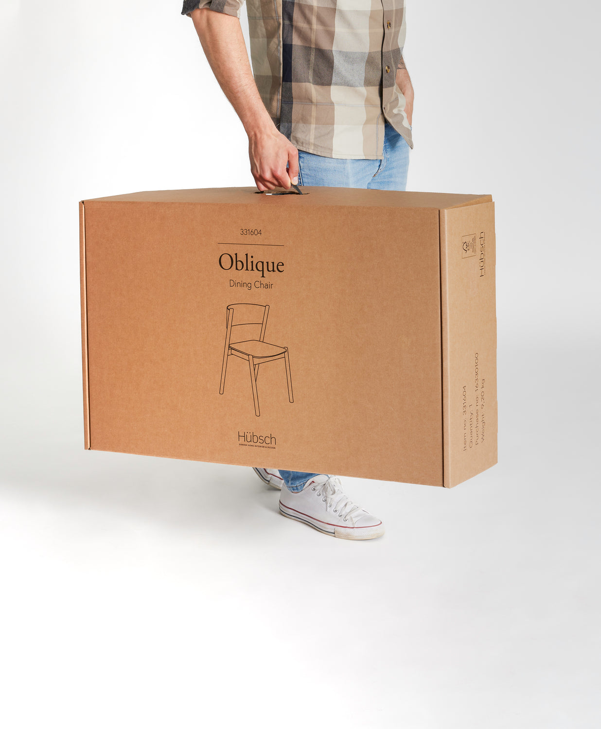 Oblique Dining Chair Black - 55x51xh80cm