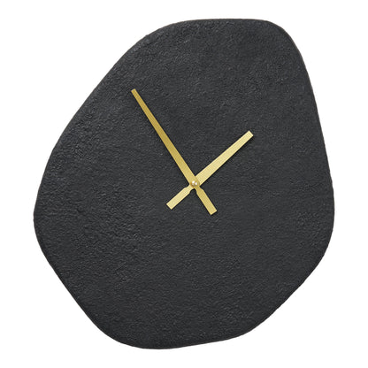 Vienna wall clock - wall clock, organic shape, cement, black, silent 38x45 cm